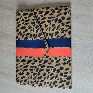 Stella & Dot Animal Print Clutch with Bold Stripes
